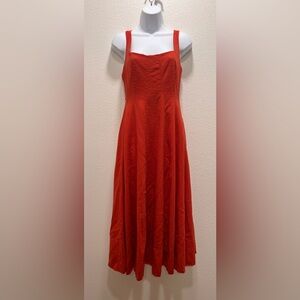 Christian Lacroix Orange A-Line Linen Dress